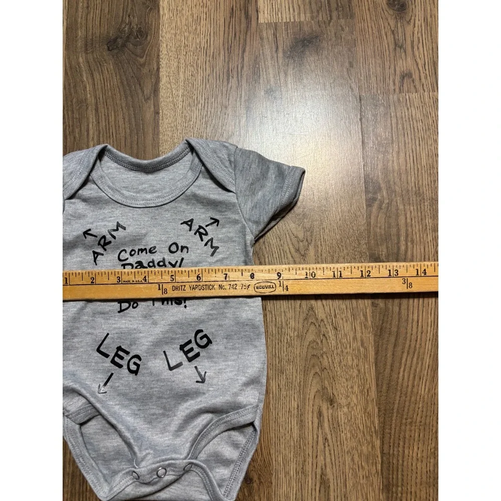 One-Piece Unisex Size 0-3M Gray Bodysuit Graphic Come On Daddy! You Can Do This!